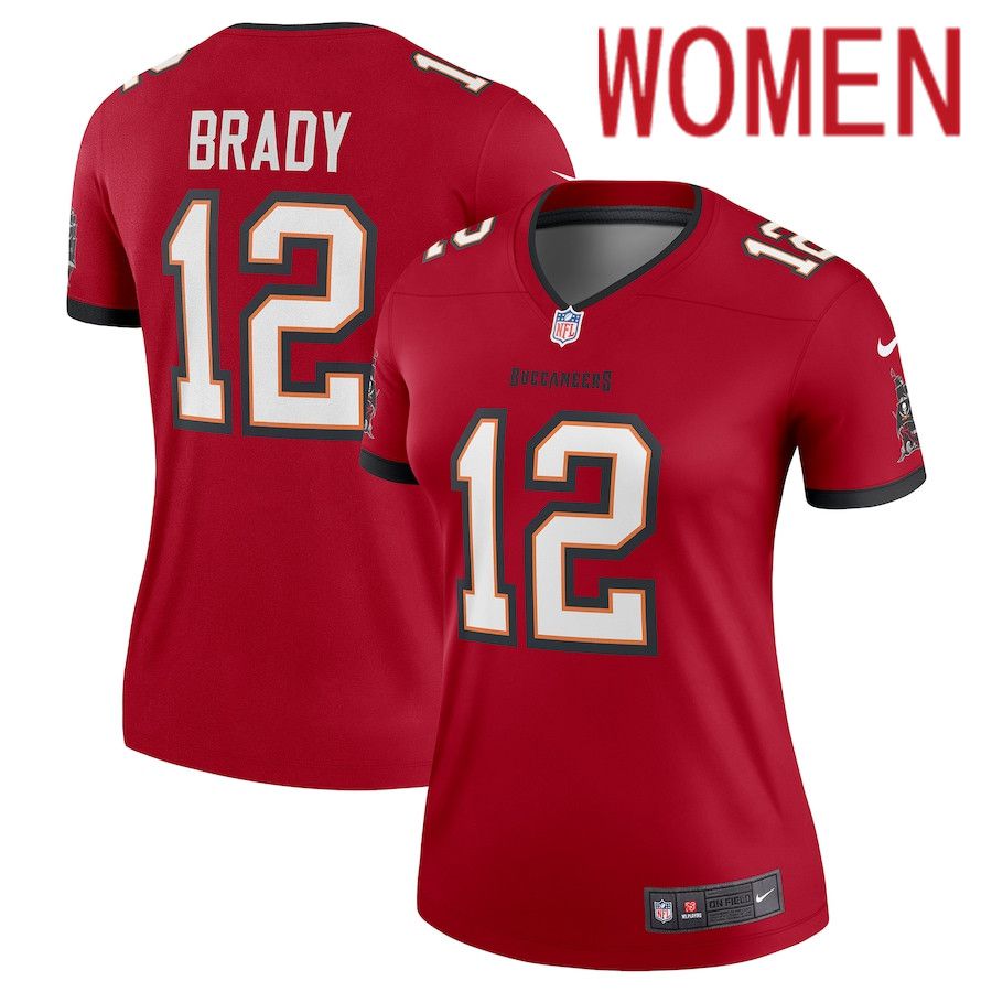 Women Tampa Bay Buccaneers #12 Tom Brady Nike Red Legend NFL Jersey->women nfl jersey->Women Jersey